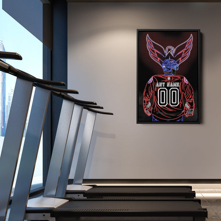 Washington Capitals Personalized Jersey Canvas | Neon Wall Art - CanvasNeon