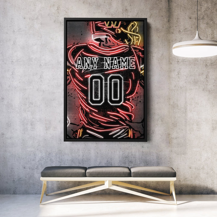 Washington Commanders Custom Jersey Canvas | Neon Wall Art - CanvasNeon