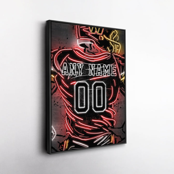 Washington Commanders Custom Jersey Canvas | Neon Wall Art - CanvasNeon