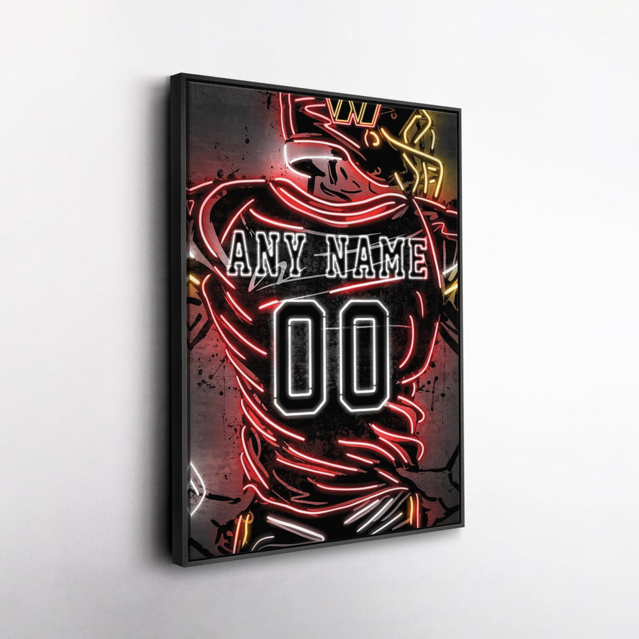 Washington Commanders Custom Jersey Canvas | Neon Wall Art - CanvasNeon