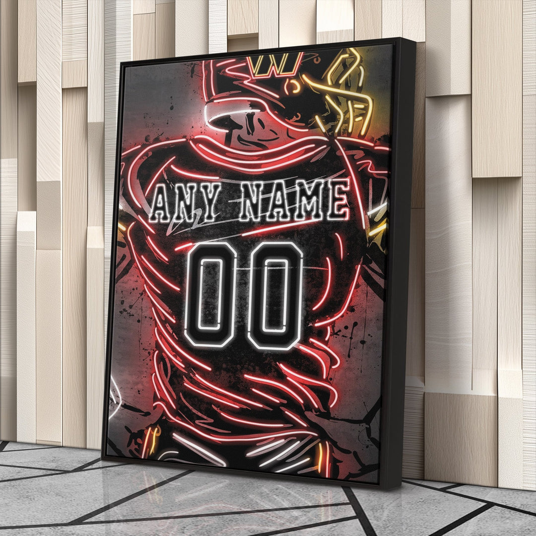Washington Commanders Custom Jersey Canvas | Neon Wall Art - CanvasNeon