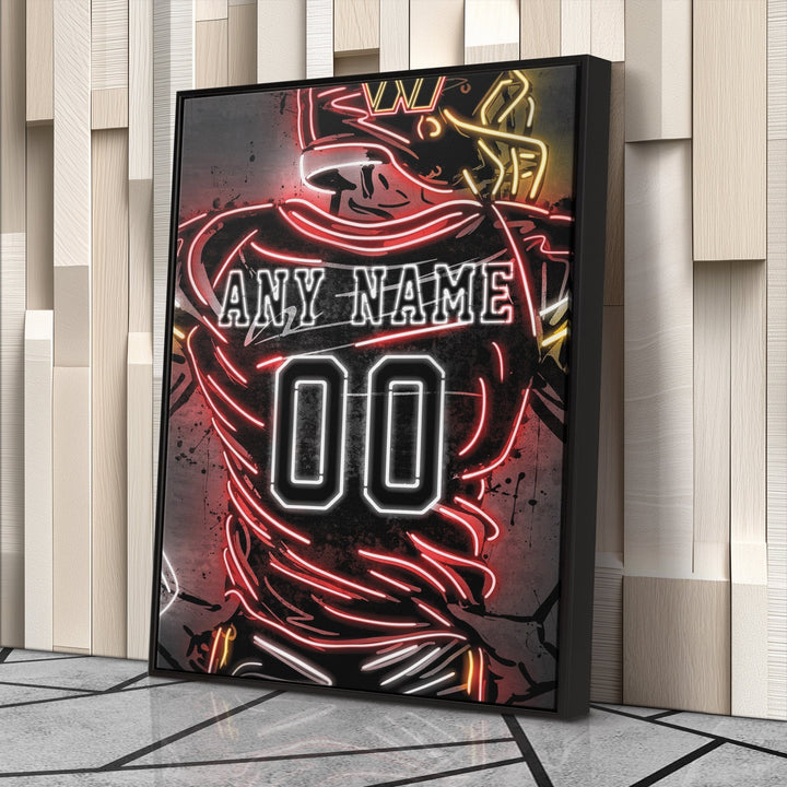 Washington Commanders Custom Jersey Canvas | Neon Wall Art - CanvasNeon
