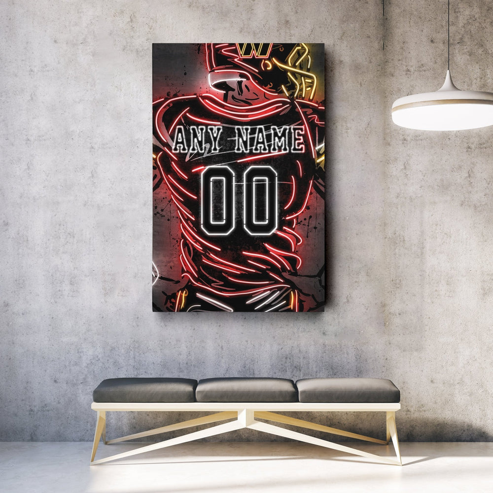Washington Commanders Custom Jersey Canvas | Neon Wall Art - CanvasNeon