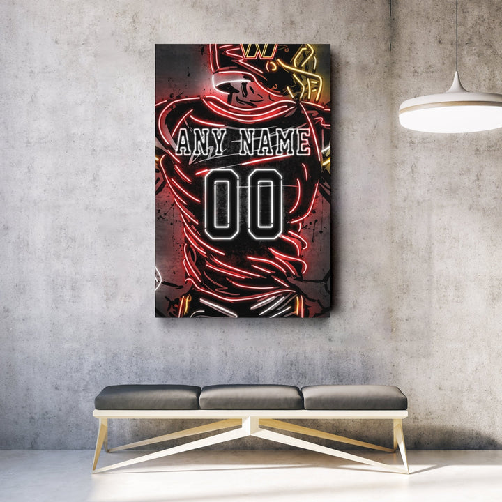 Washington Commanders Custom Jersey Canvas | Neon Wall Art - CanvasNeon