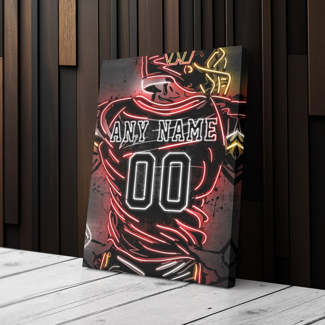 Washington Commanders Custom Jersey Canvas | Neon Wall Art - CanvasNeon