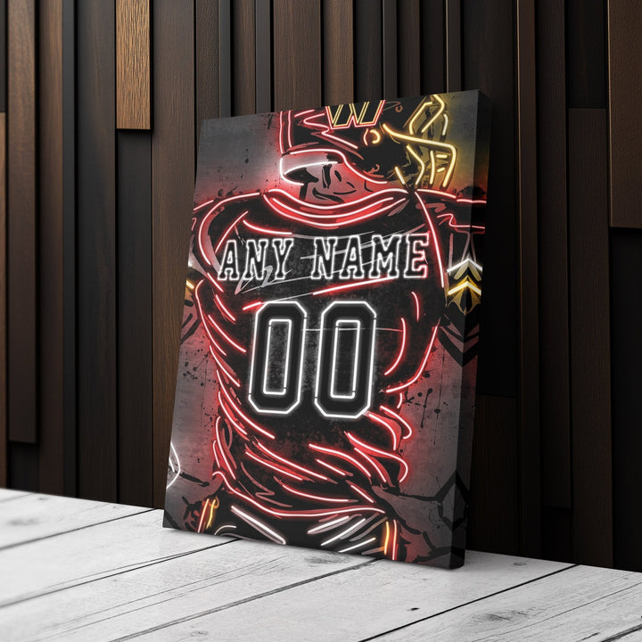 Washington Commanders Custom Jersey Canvas | Neon Wall Art - CanvasNeon