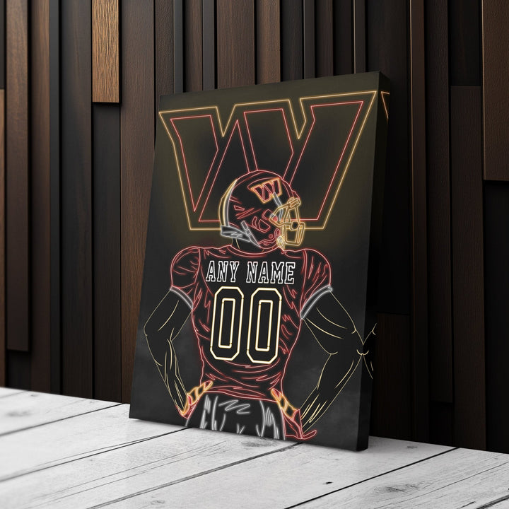 Washington Commanders Personalized Jersey Canvas | Neon Wall Art - CanvasNeon