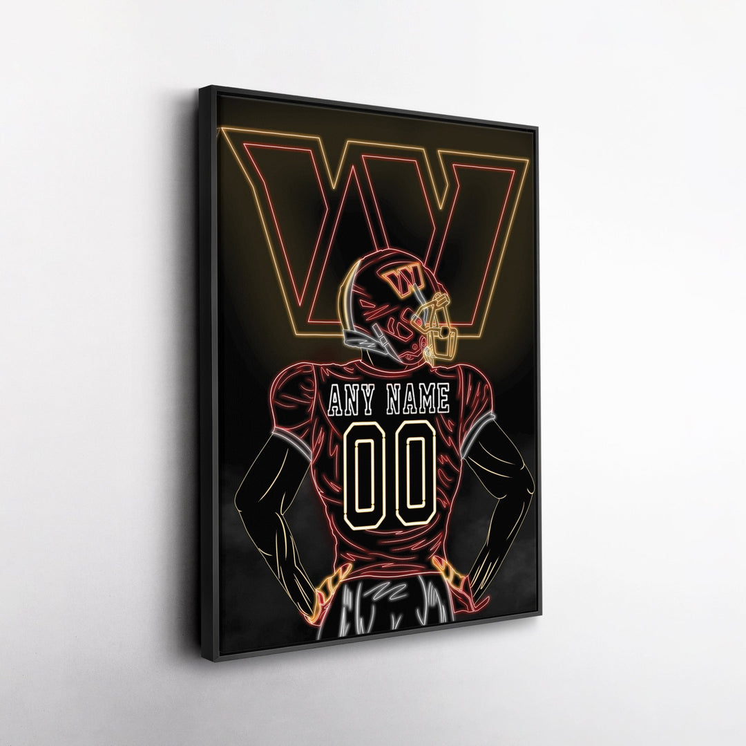 Washington Commanders Personalized Jersey Canvas | Neon Wall Art - CanvasNeon