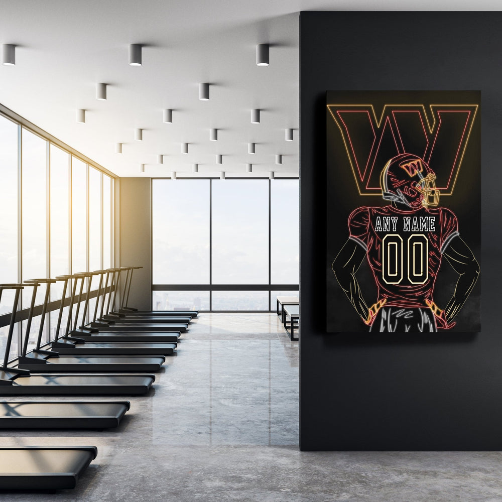 Washington Commanders Personalized Jersey Canvas | Neon Wall Art - CanvasNeon