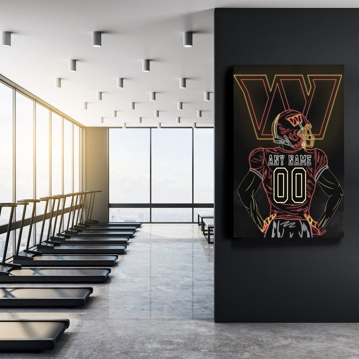 Washington Commanders Personalized Jersey Canvas | Neon Wall Art - CanvasNeon