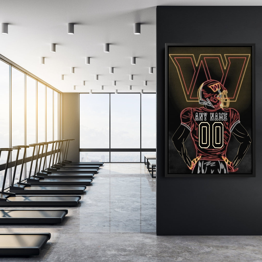 Washington Commanders Personalized Jersey Canvas | Neon Wall Art - CanvasNeon