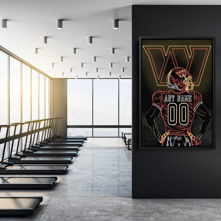 Washington Commanders Personalized Jersey Canvas | Neon Wall Art - CanvasNeon