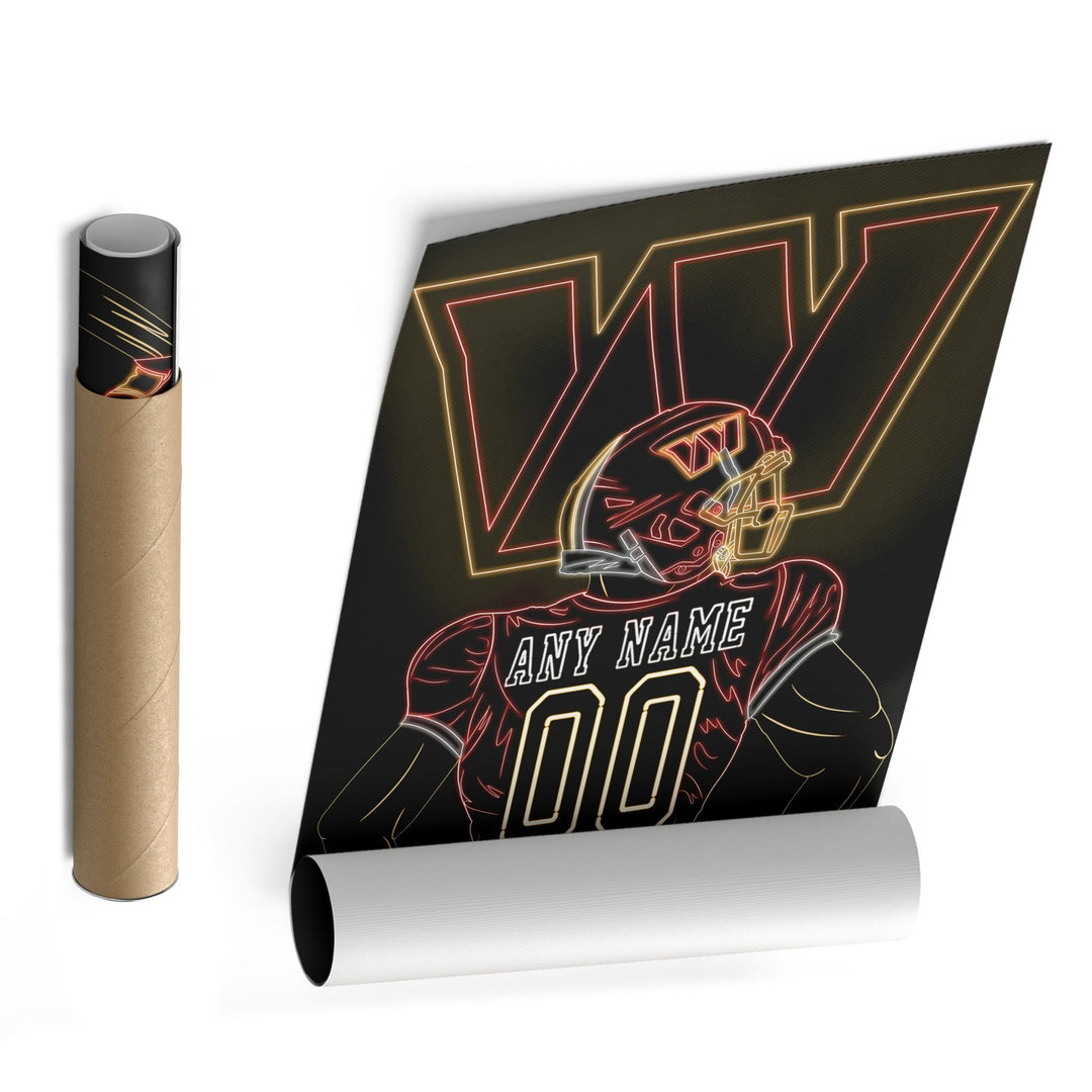 Washington Commanders Personalized Jersey Canvas | Neon Wall Art - CanvasNeon