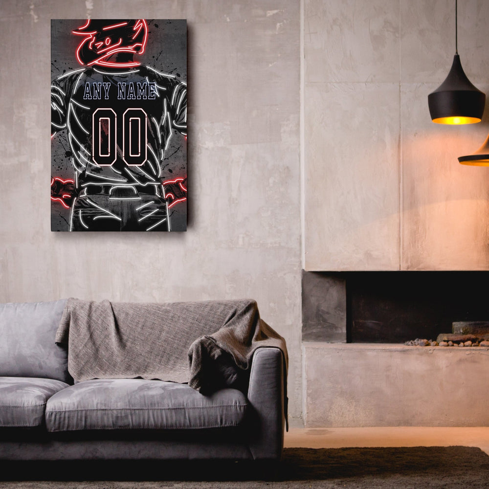 Washington Nationals Custom Jersey Canvas | Neon Wall Art - CanvasNeon