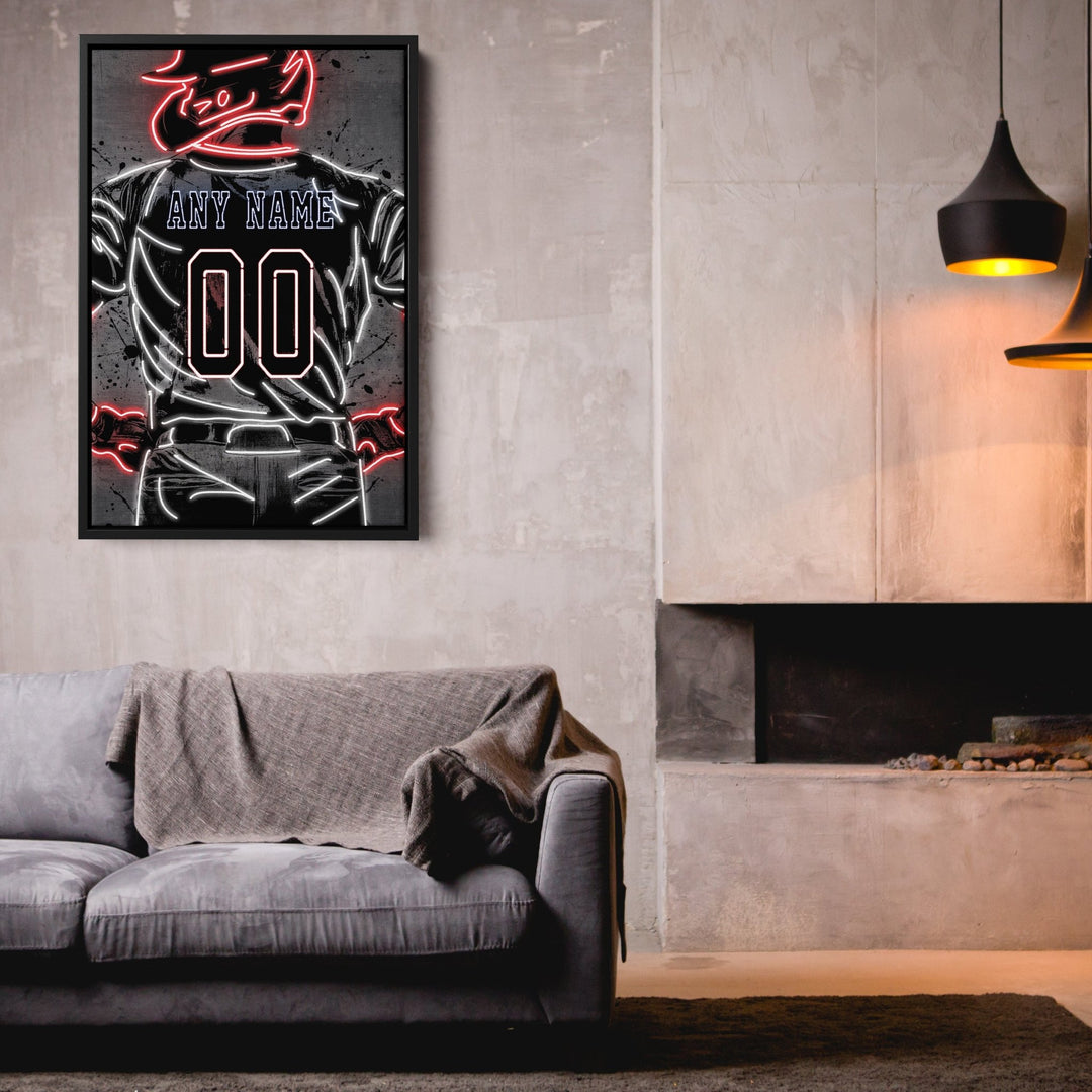 Washington Nationals Custom Jersey Canvas | Neon Wall Art - CanvasNeon