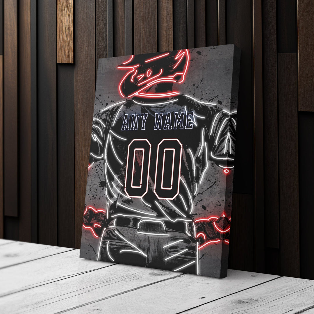 Washington Nationals Custom Jersey Canvas | Neon Wall Art - CanvasNeon