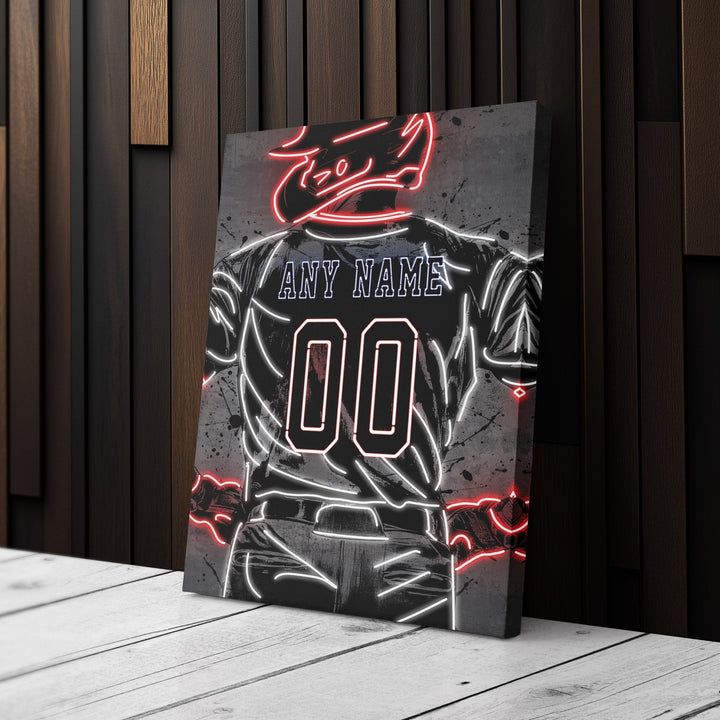 Washington Nationals Custom Jersey Canvas | Neon Wall Art - CanvasNeon