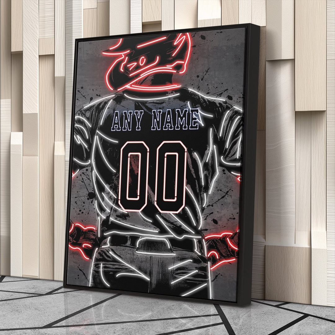 Washington Nationals Custom Jersey Canvas | Neon Wall Art - CanvasNeon