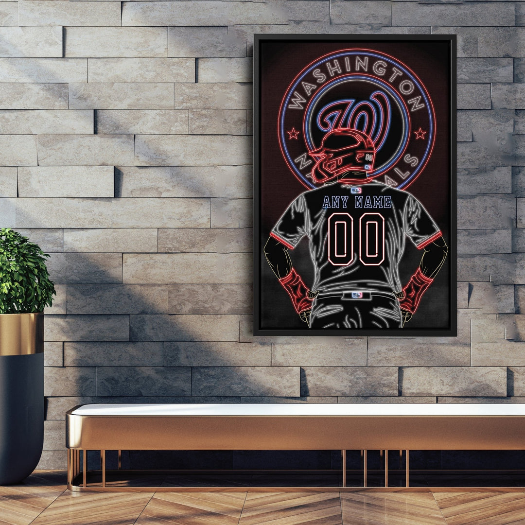 Washington Nationals Personalized Jersey Canvas | Neon Wall Art - CanvasNeon