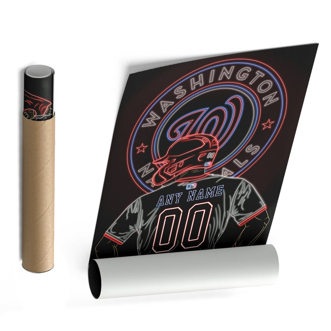 Washington Nationals Personalized Jersey Canvas | Neon Wall Art - CanvasNeon