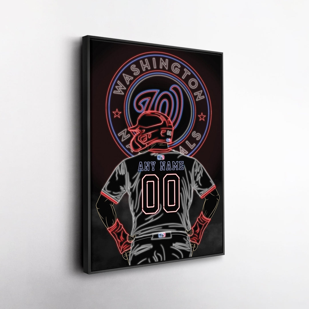 Washington Nationals Personalized Jersey Canvas | Neon Wall Art - CanvasNeon