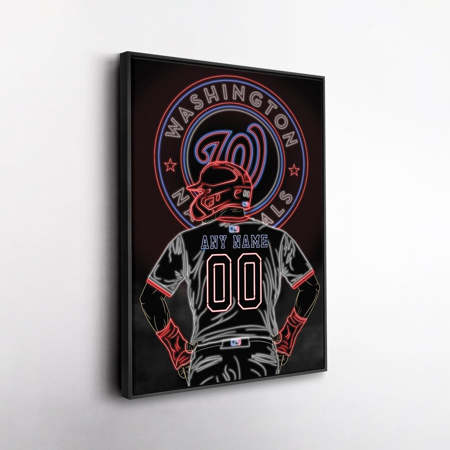 Washington Nationals Personalized Jersey Canvas | Neon Wall Art - CanvasNeon