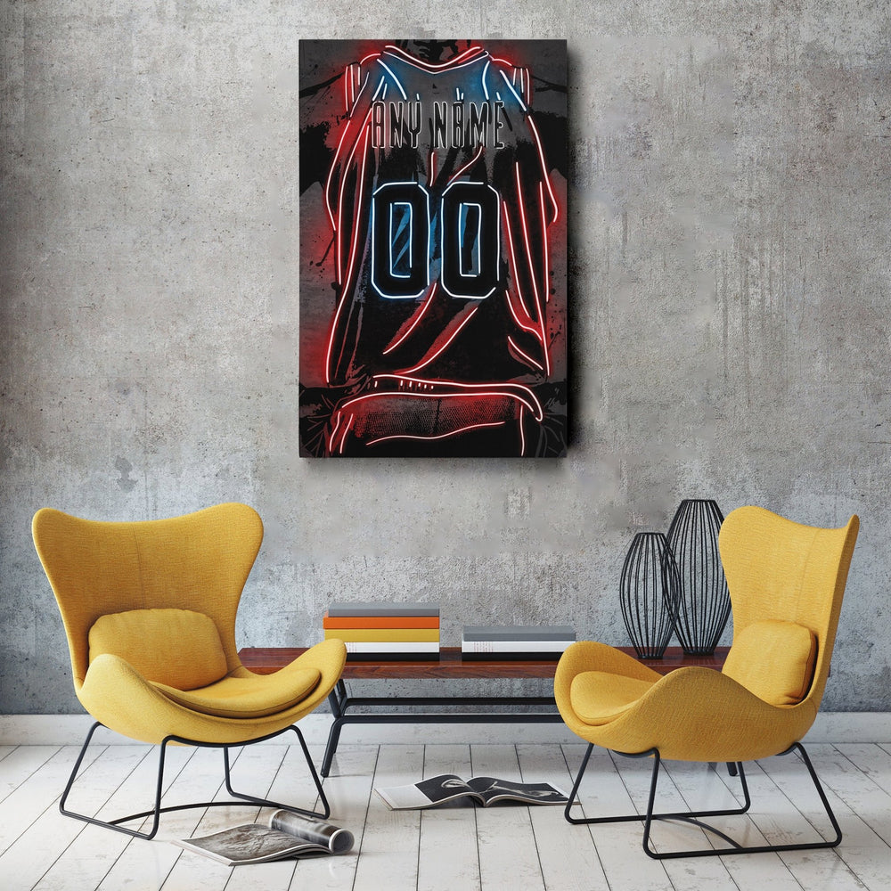 Washington Wizards Custom Jersey Canvas | Neon Wall Art - CanvasNeon