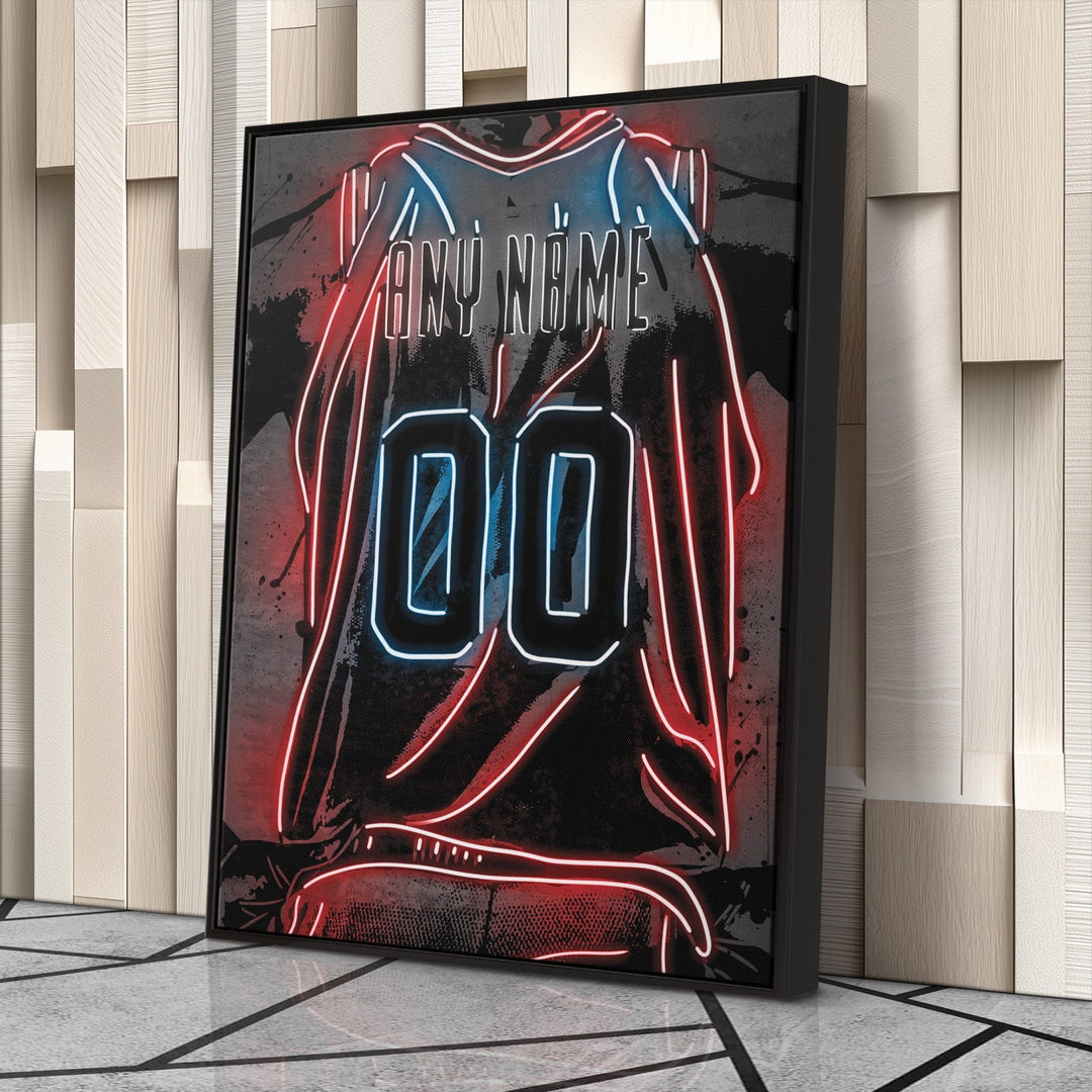 Washington Wizards Custom Jersey Canvas | Neon Wall Art - CanvasNeon