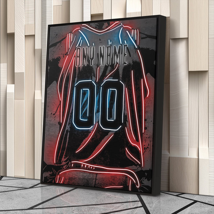 Washington Wizards Custom Jersey Canvas | Neon Wall Art - CanvasNeon