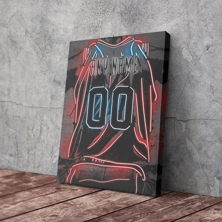 Washington Wizards Custom Jersey Canvas | Neon Wall Art - CanvasNeon