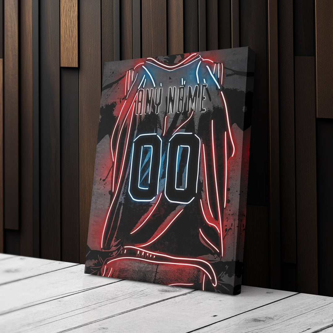 Washington Wizards Custom Jersey Canvas | Neon Wall Art - CanvasNeon
