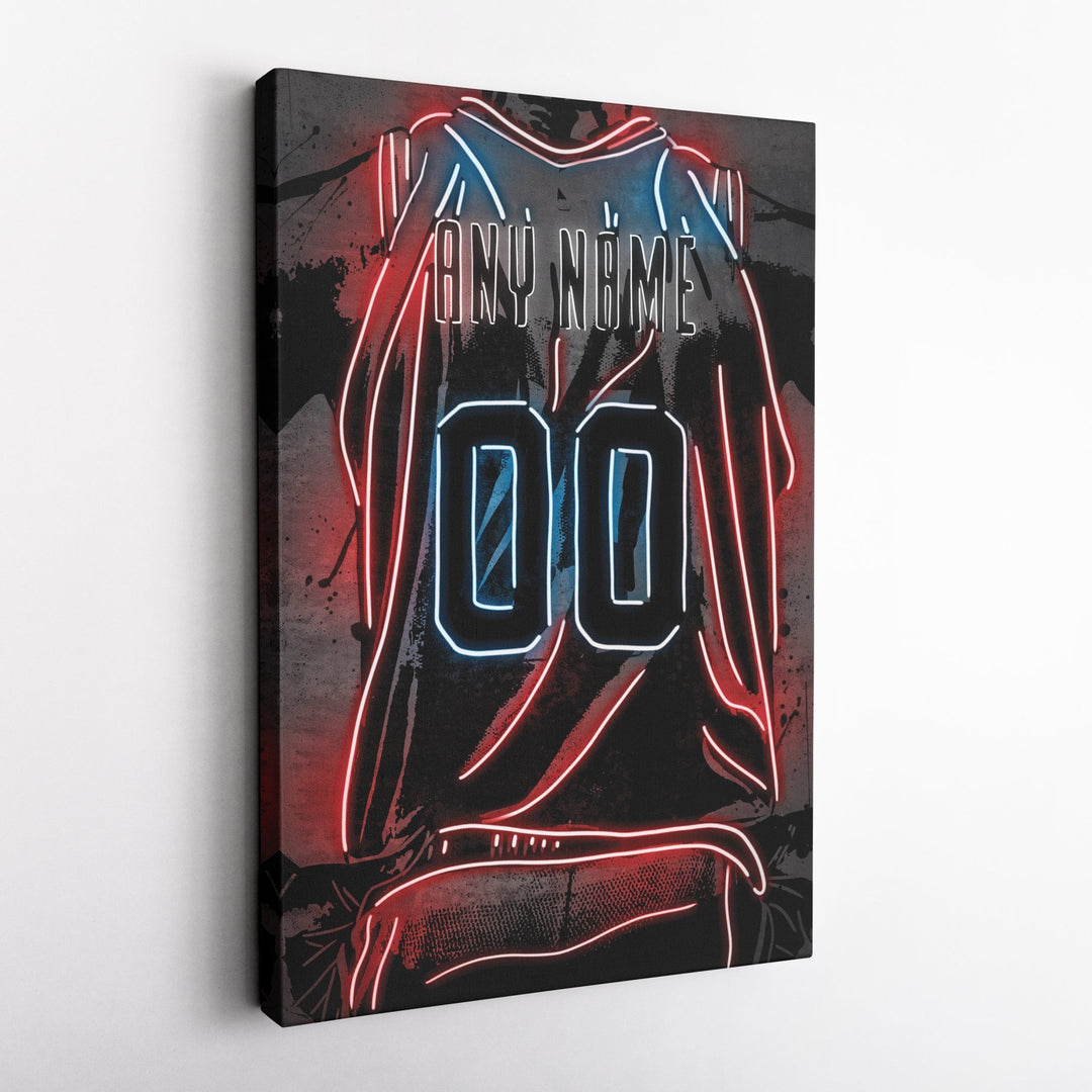 Washington Wizards Custom Jersey Canvas | Neon Wall Art - CanvasNeon