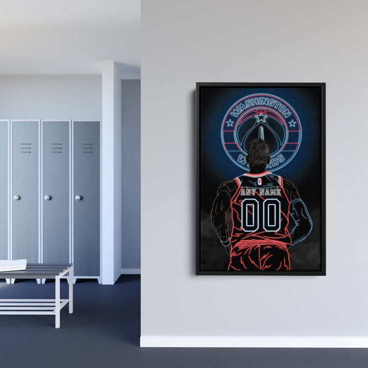 Washington Wizards Personalized Jersey Canvas | Neon Wall Art - CanvasNeon