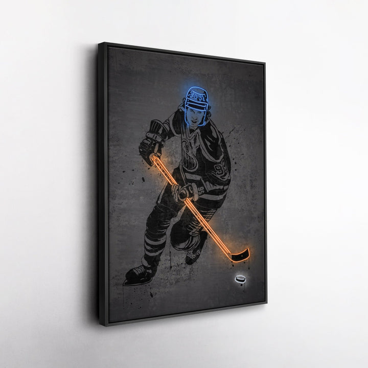 Wayne Gretzky Neon Canvas Art | Modern Wall Decor for Oilers Fans - CanvasNeon