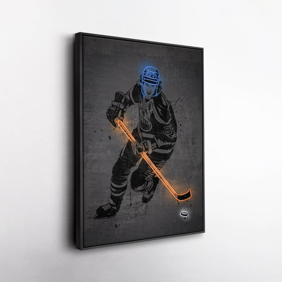 Wayne Gretzky Neon Canvas Art | Modern Wall Decor for Oilers Fans - CanvasNeon