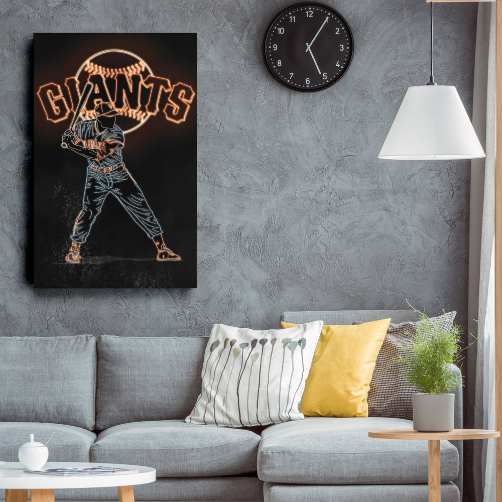 Willie Mays Neon Canvas Art | Giants Wall Decor - CanvasNeon