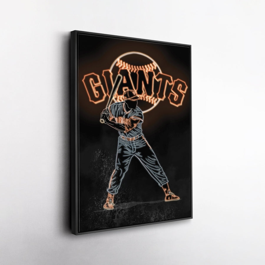 Willie Mays Neon Canvas Art | Giants Wall Decor - CanvasNeon