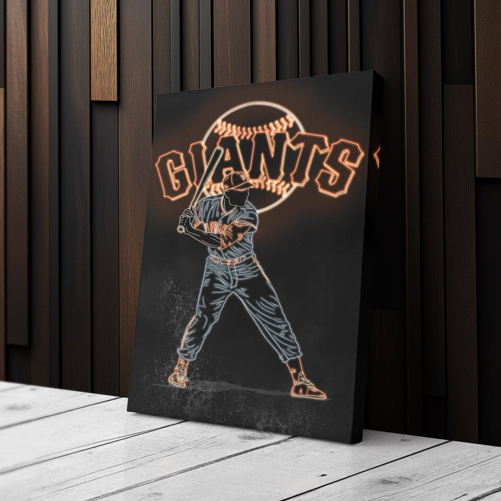 Willie Mays Neon Canvas Art | Giants Wall Decor - CanvasNeon