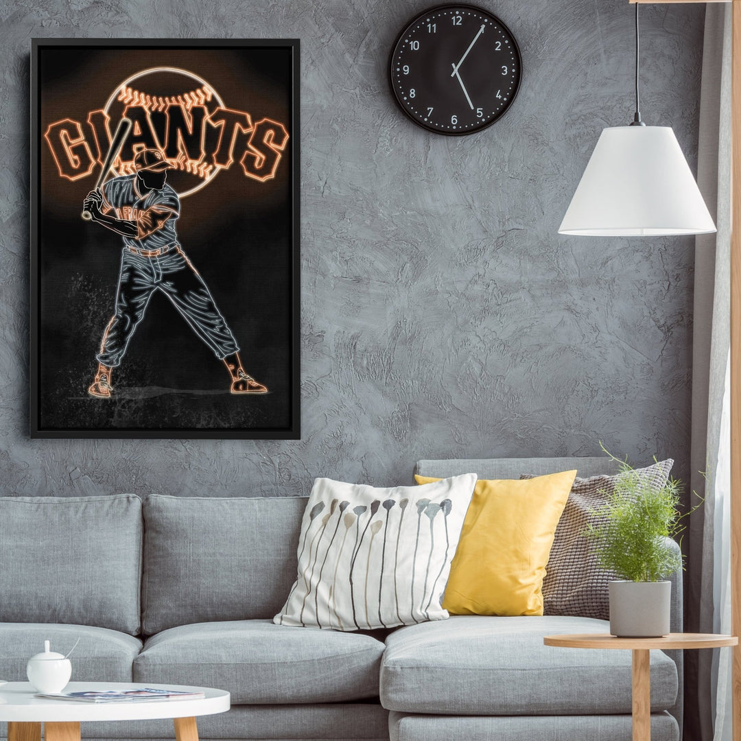 Willie Mays Neon Canvas Art | Giants Wall Decor - CanvasNeon