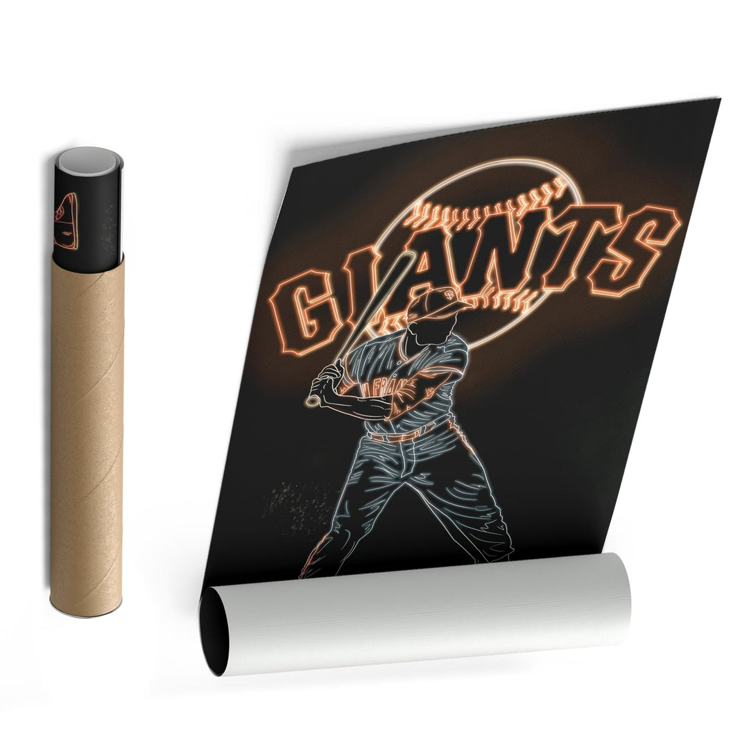 Willie Mays Neon Canvas Art | Giants Wall Decor - CanvasNeon