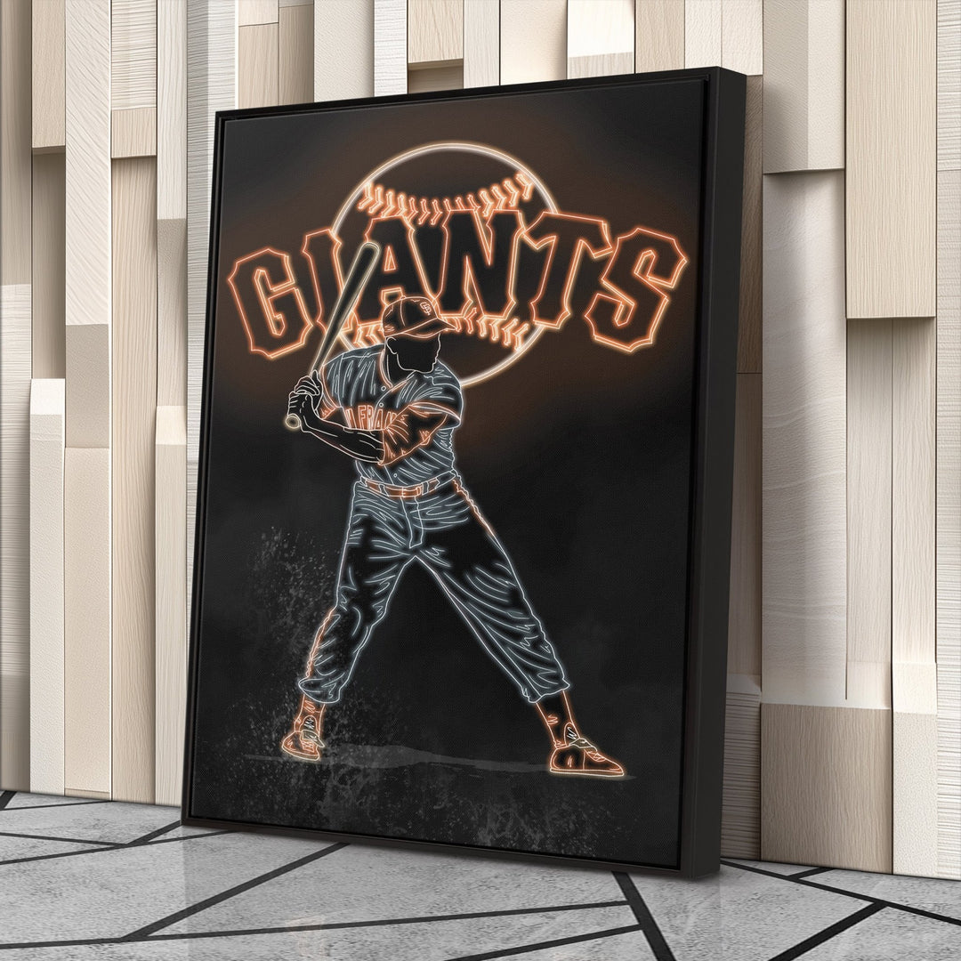 Willie Mays Neon Canvas Art | Giants Wall Decor - CanvasNeon