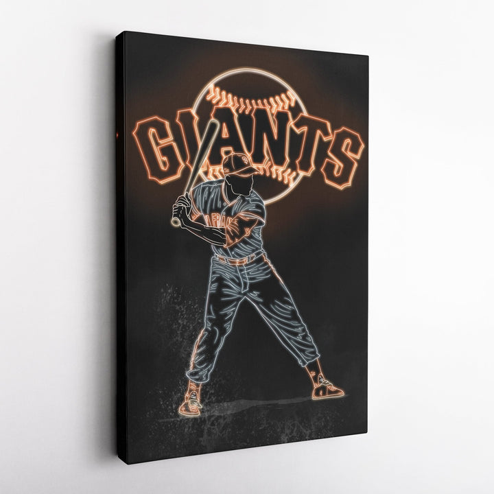 Willie Mays Neon Canvas Art | Giants Wall Decor - CanvasNeon