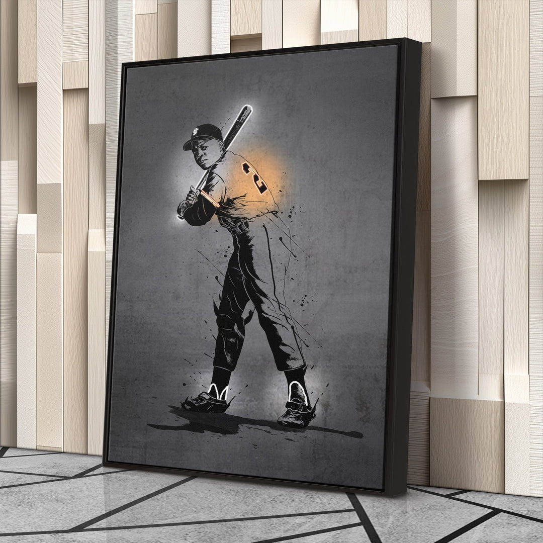 Willie Mays Neon Canvas Art | Modern Wall Decor for Giants Fans - CanvasNeon
