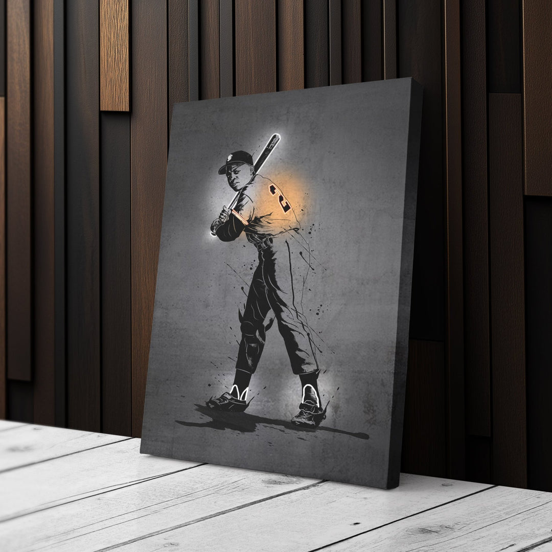 Willie Mays Neon Canvas Art | Modern Wall Decor for Giants Fans - CanvasNeon