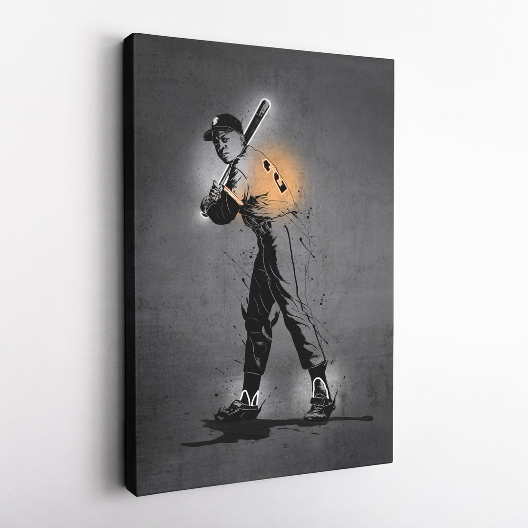 Willie Mays Neon Canvas Art | Modern Wall Decor for Giants Fans - CanvasNeon
