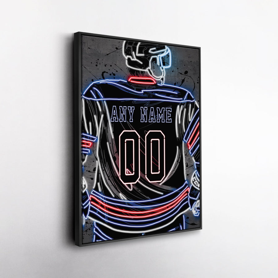 Winnipeg Jets Custom Jersey Canvas | Neon Wall Art - CanvasNeon