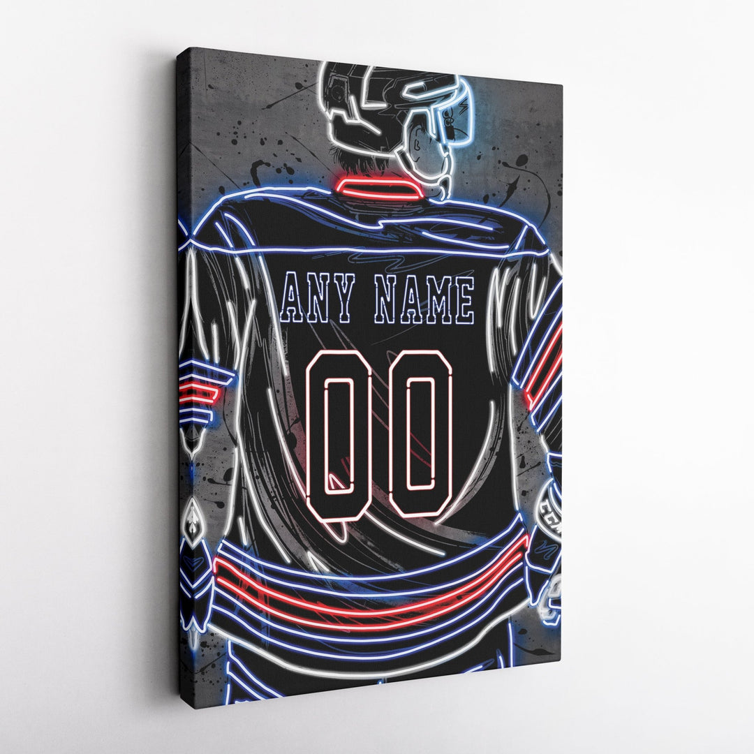 Winnipeg Jets Custom Jersey Canvas | Neon Wall Art - CanvasNeon