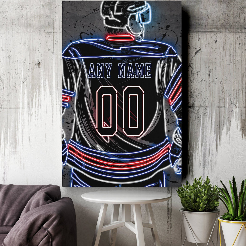 Winnipeg Jets Custom Jersey Canvas | Neon Wall Art - CanvasNeon