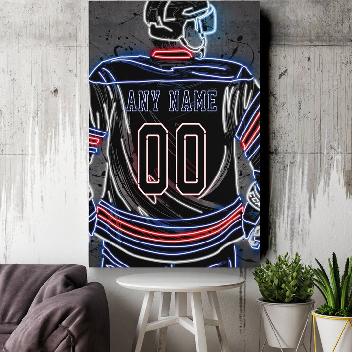 Winnipeg Jets Custom Jersey Canvas | Neon Wall Art - CanvasNeon