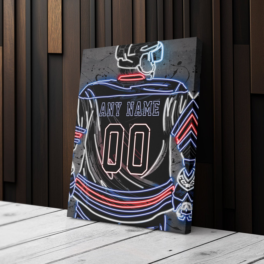 Winnipeg Jets Custom Jersey Canvas | Neon Wall Art - CanvasNeon
